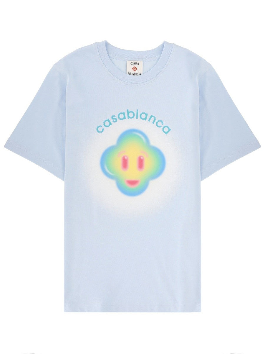 Casablanca T-shirt met print Heren – Lichtblauw