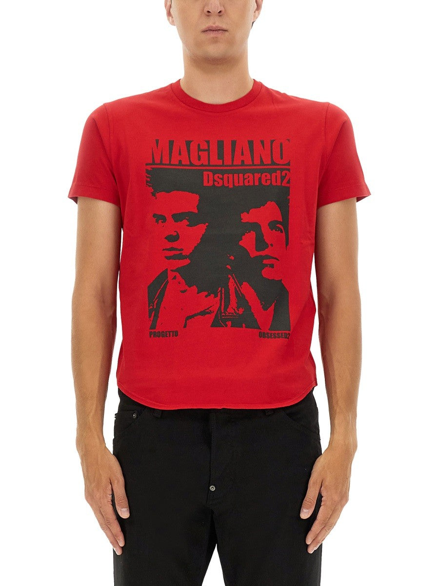 Dsquared2 T-shirt met print – Rood