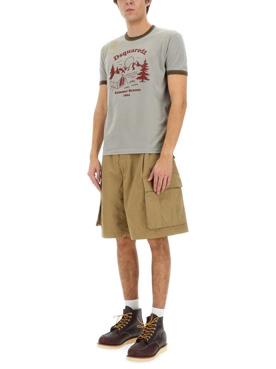 Dsquared2 T-shirt met print – Grijs