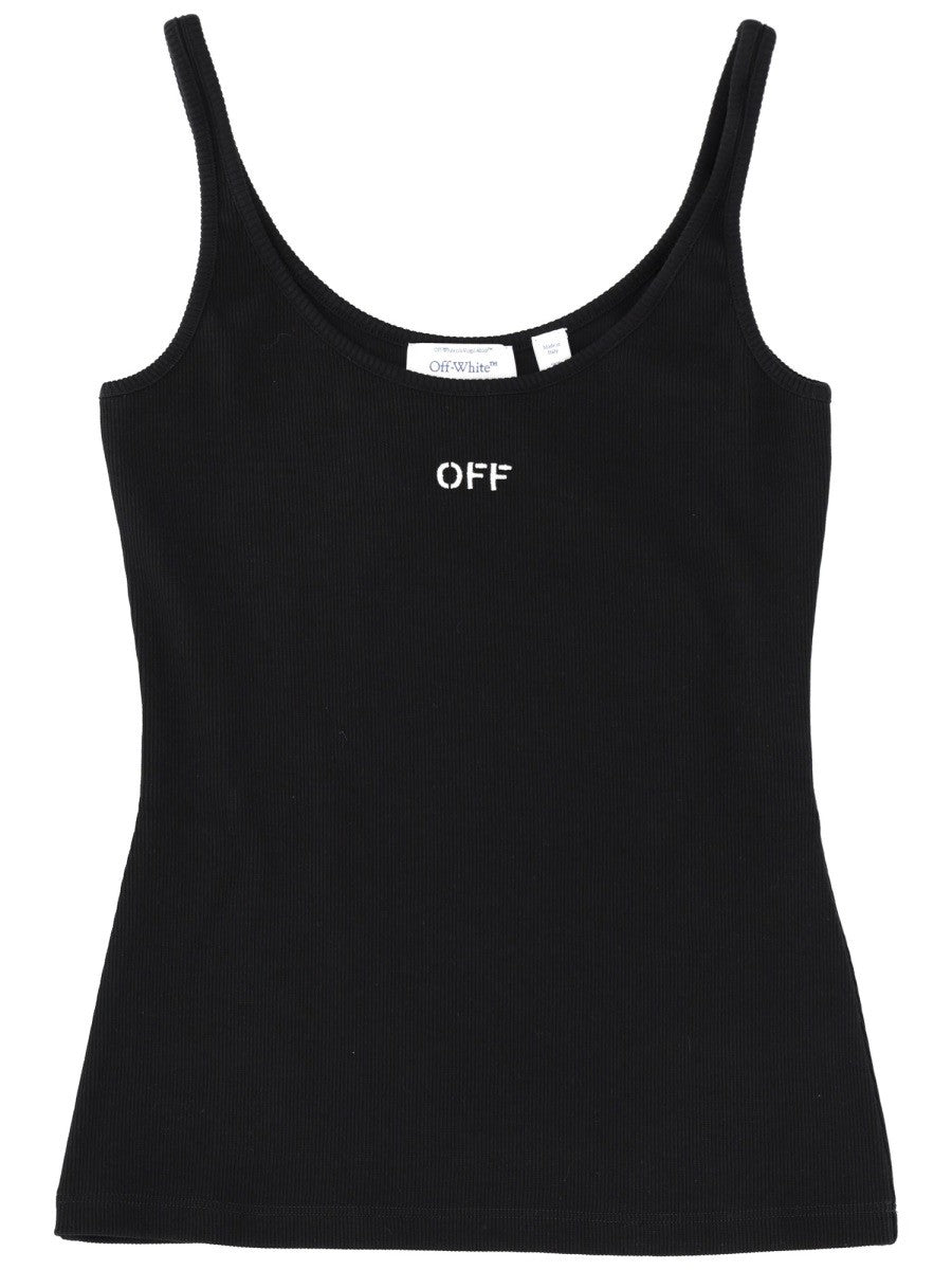 Off-White Tanktop met Logo – Zwart