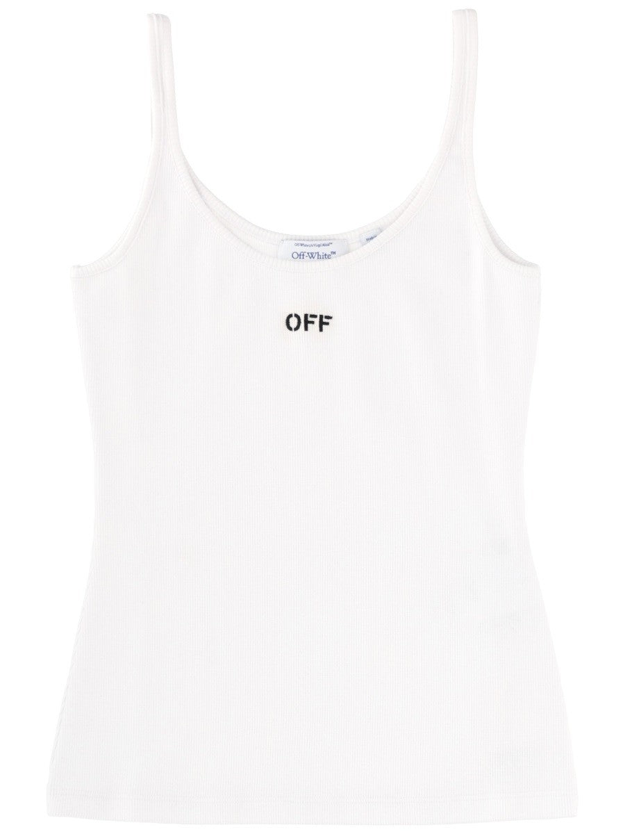 Off-White Tanktop met Logo – Wit