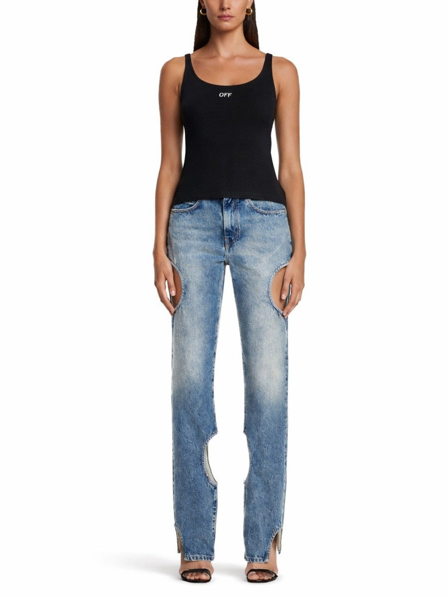 Off-White Tanktop met Logo – Zwart