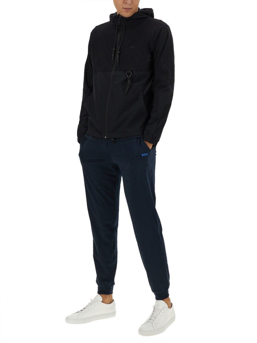 Boss Sweater van technische stof – Zwart