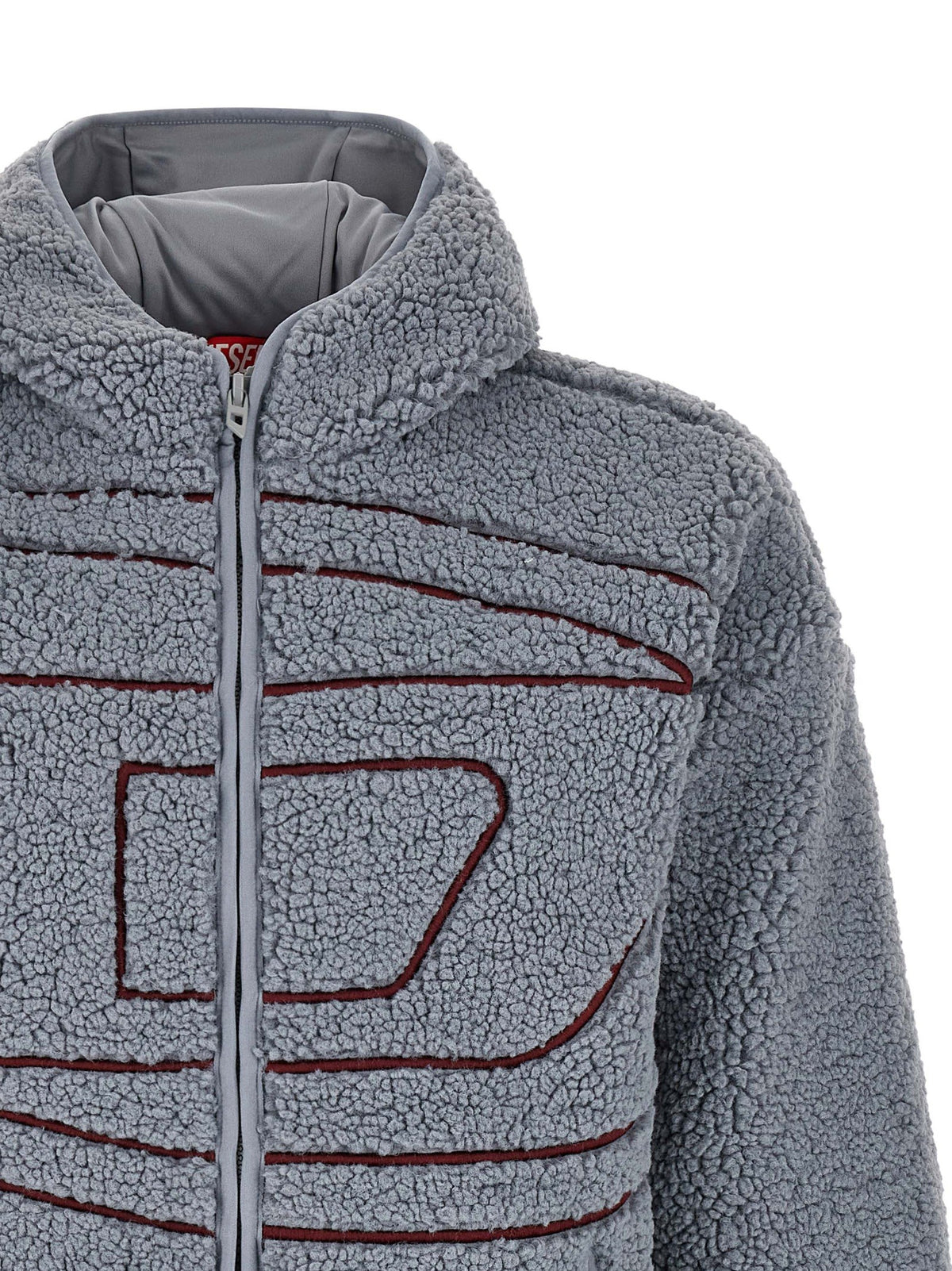 Diesel Teddy hoodie met rits – Grijs