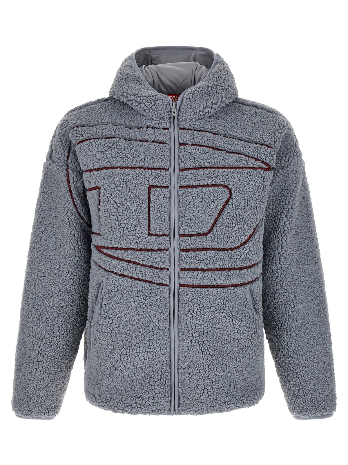Diesel Teddy hoodie met rits – Grijs