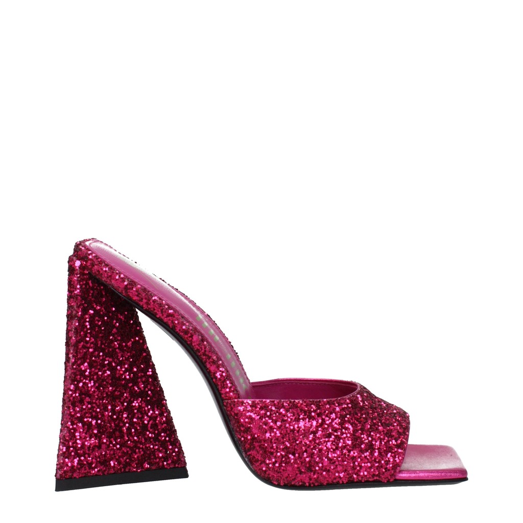 The Attico Muiltjes van glitter met hak – Fuchsia