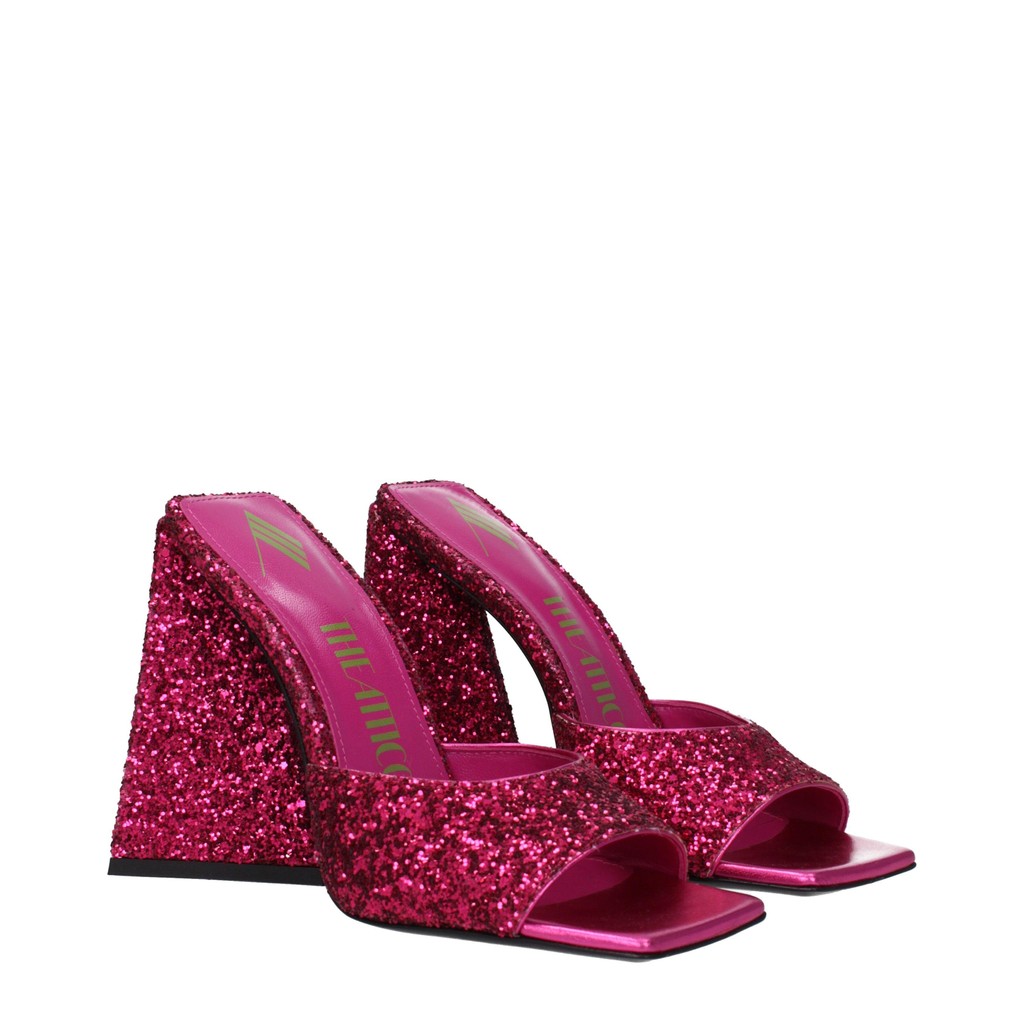 The Attico Muiltjes van glitter met hak – Fuchsia