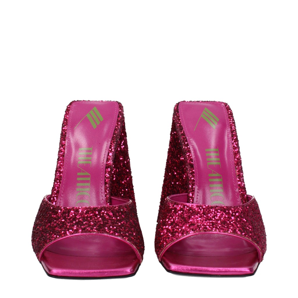 The Attico Muiltjes van glitter met hak – Fuchsia