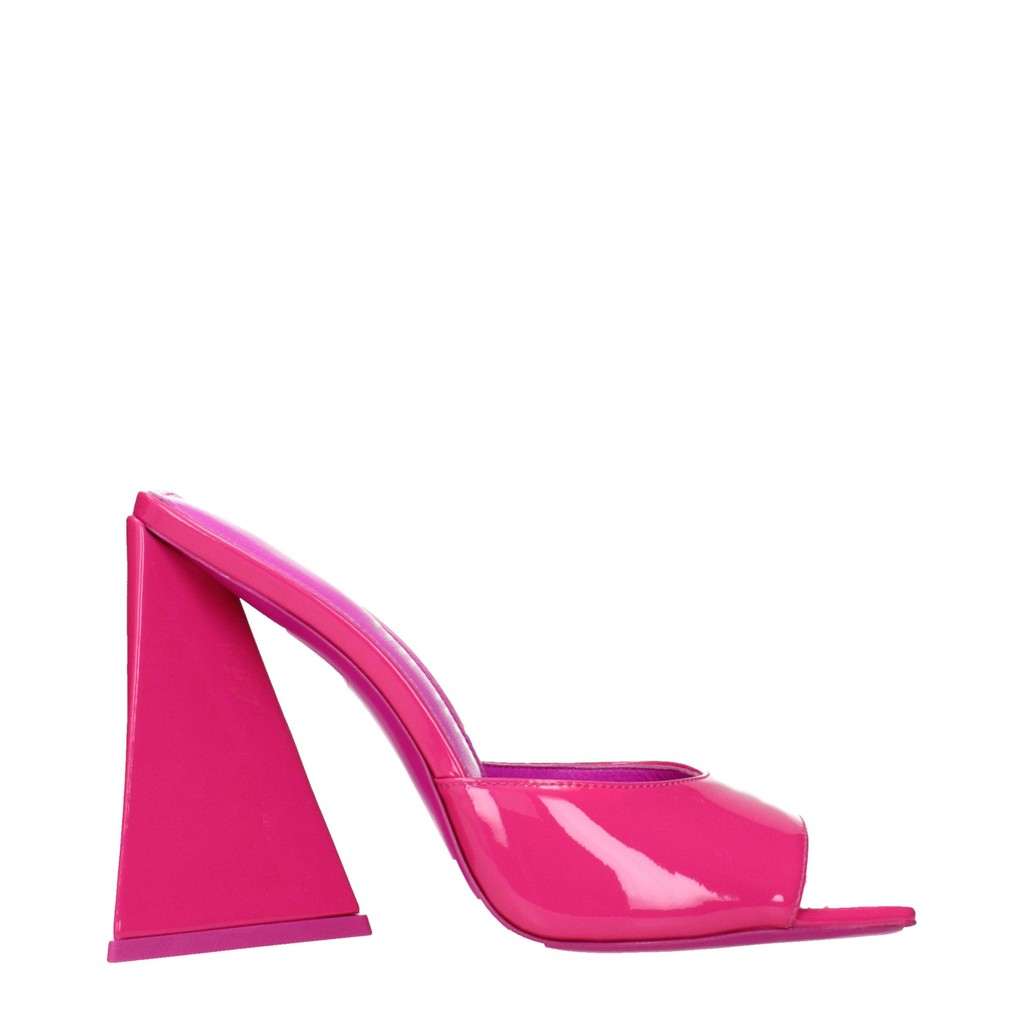 The Attico Muiltjes van lakleer met hak – Fuchsia