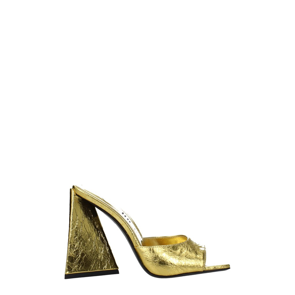 The Attico Muiltjes van leer met hak – Goud