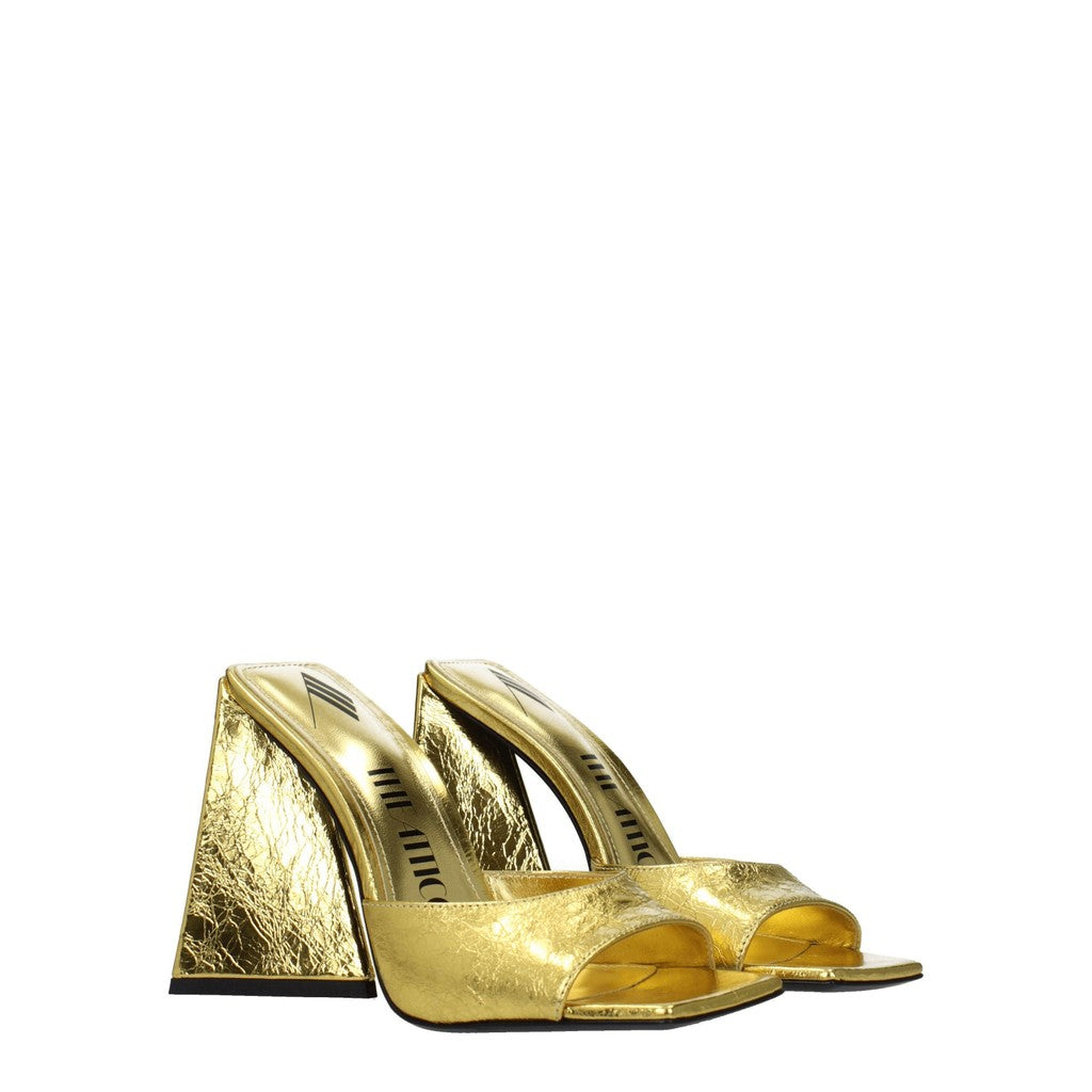 The Attico Muiltjes van leer met hak – Goud