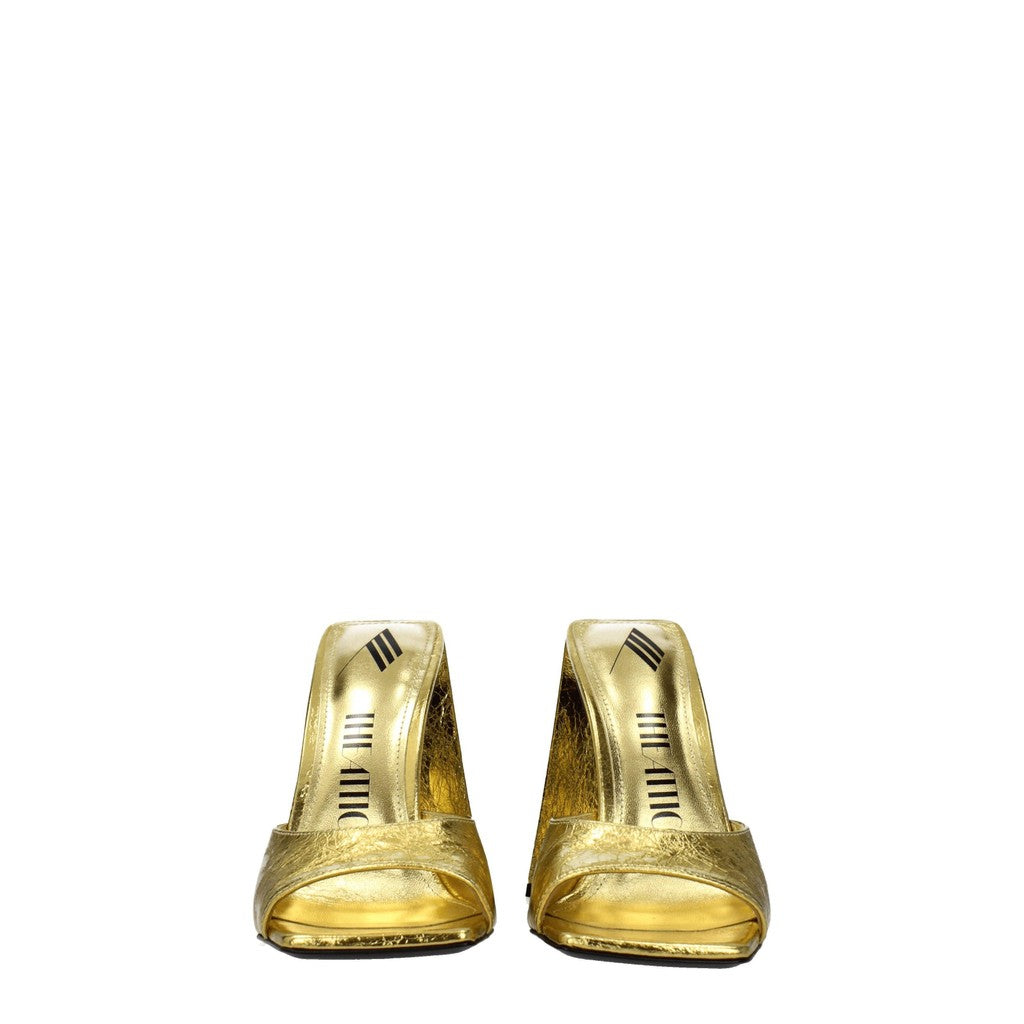 The Attico Muiltjes van leer met hak – Goud