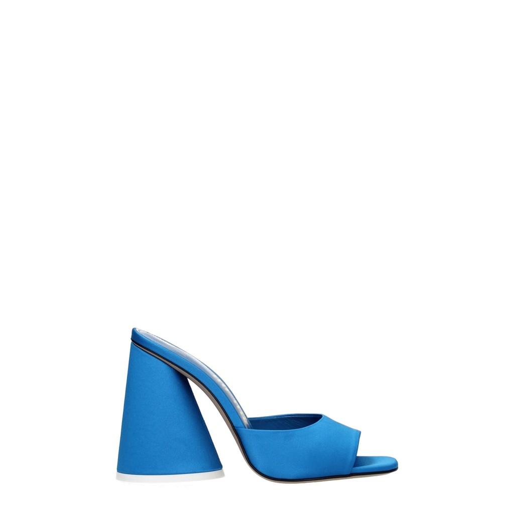The Attico Muiltjes van satijn met hak – Turquoise