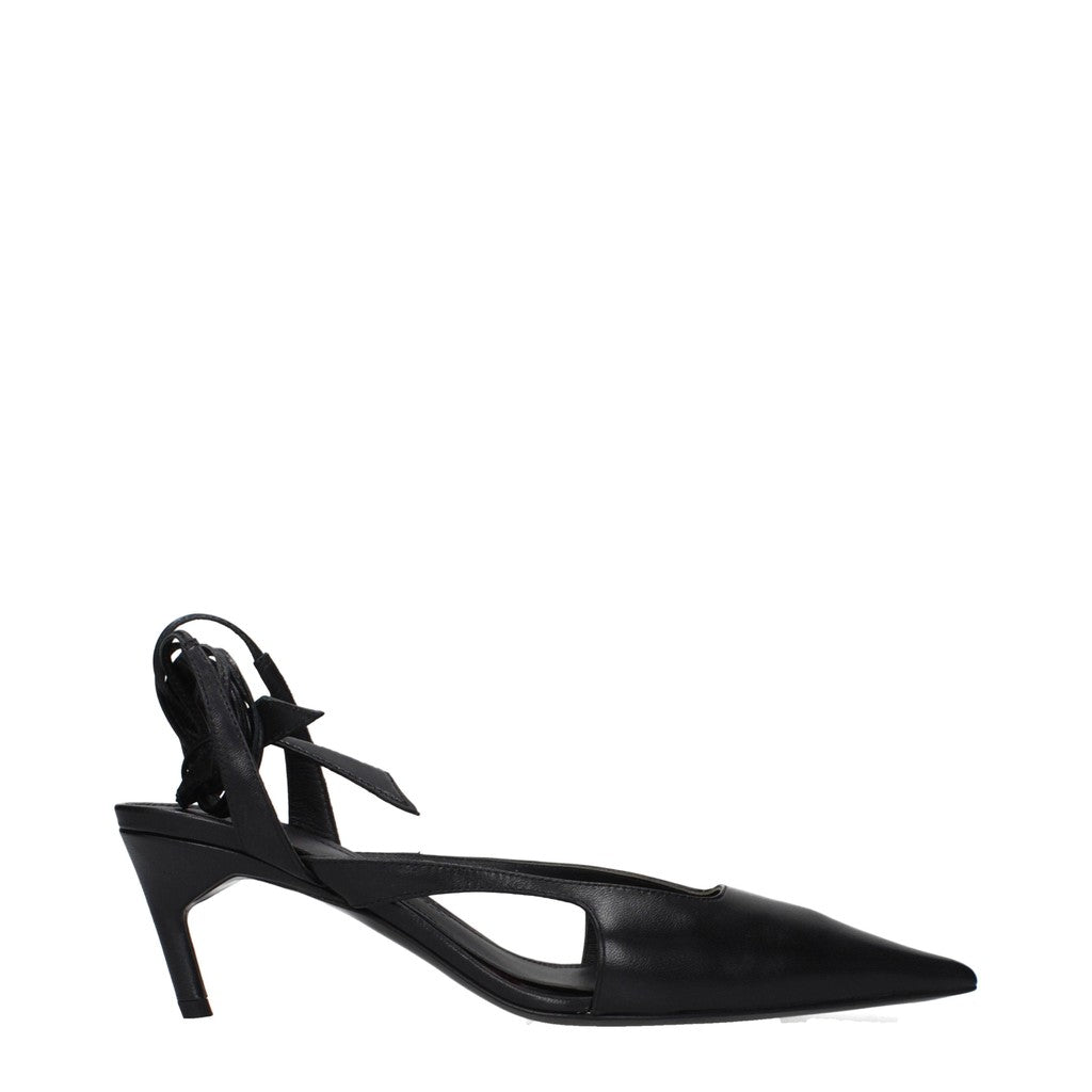 The Attico Slingback Pumps met puntige neus – Zwart