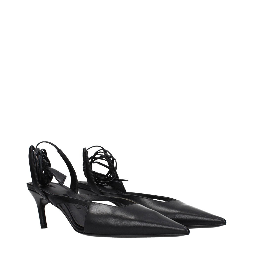 The Attico Slingback Pumps met puntige neus – Zwart