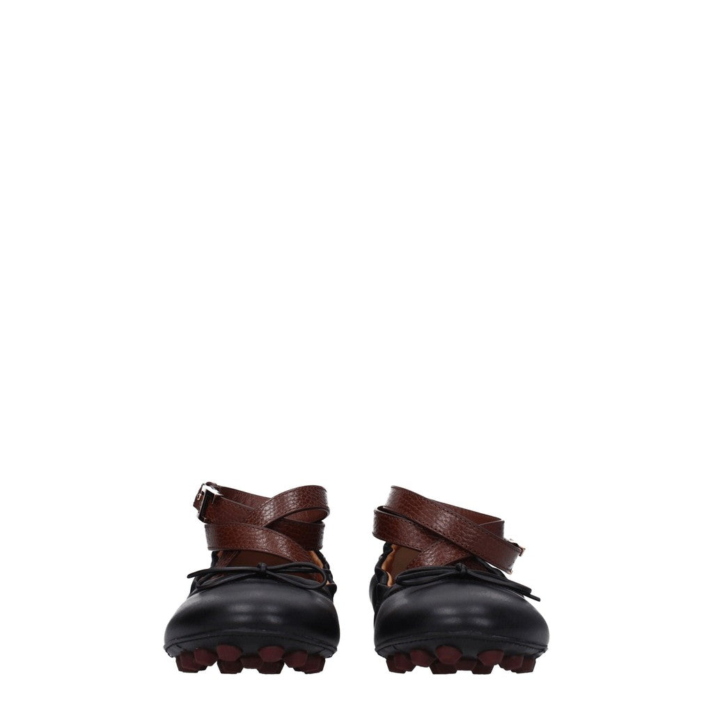 Tod's Bubble Ballerina's met bandjes – Zwart / Bruin