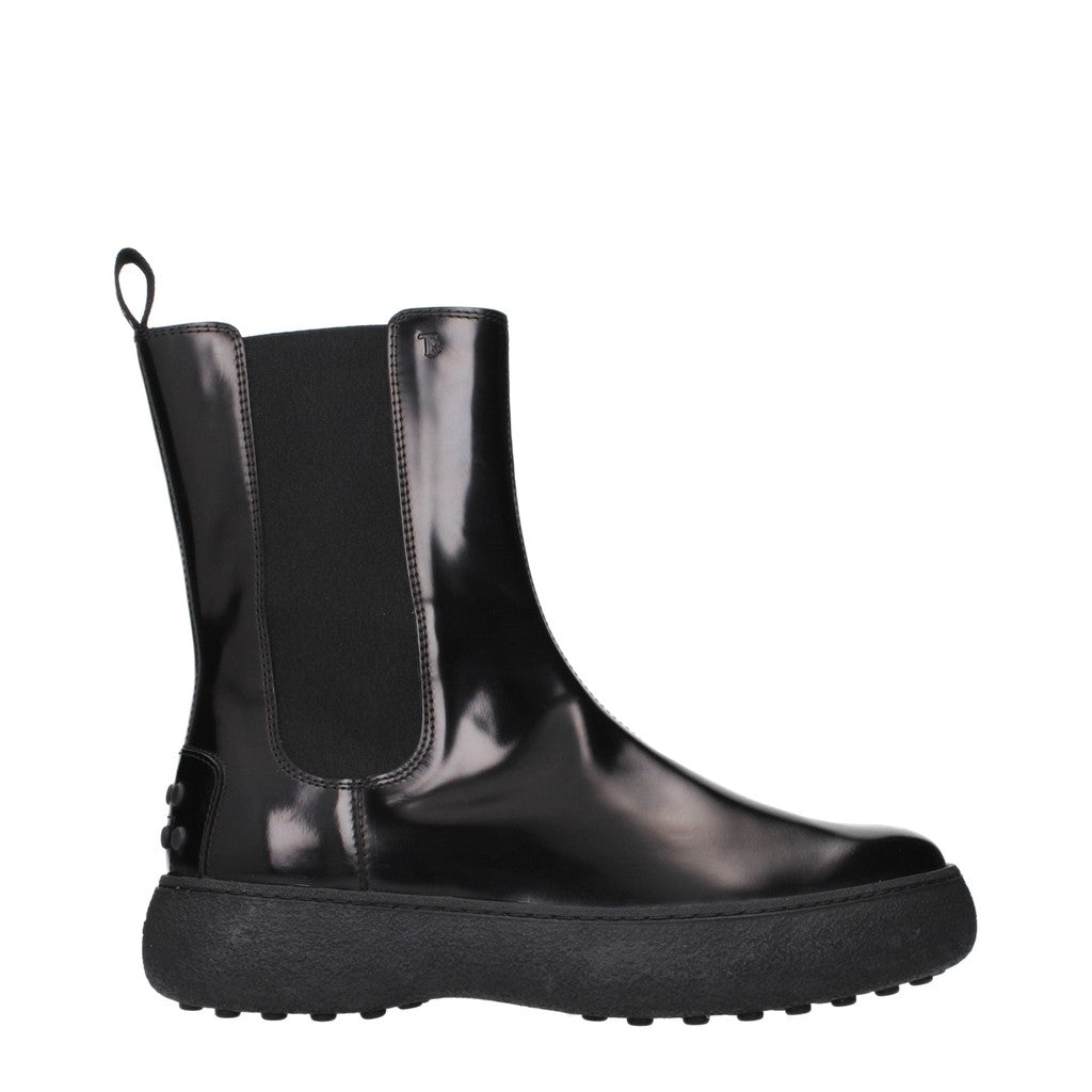 Tod's Glanzend leren chelsea boots – Zwart