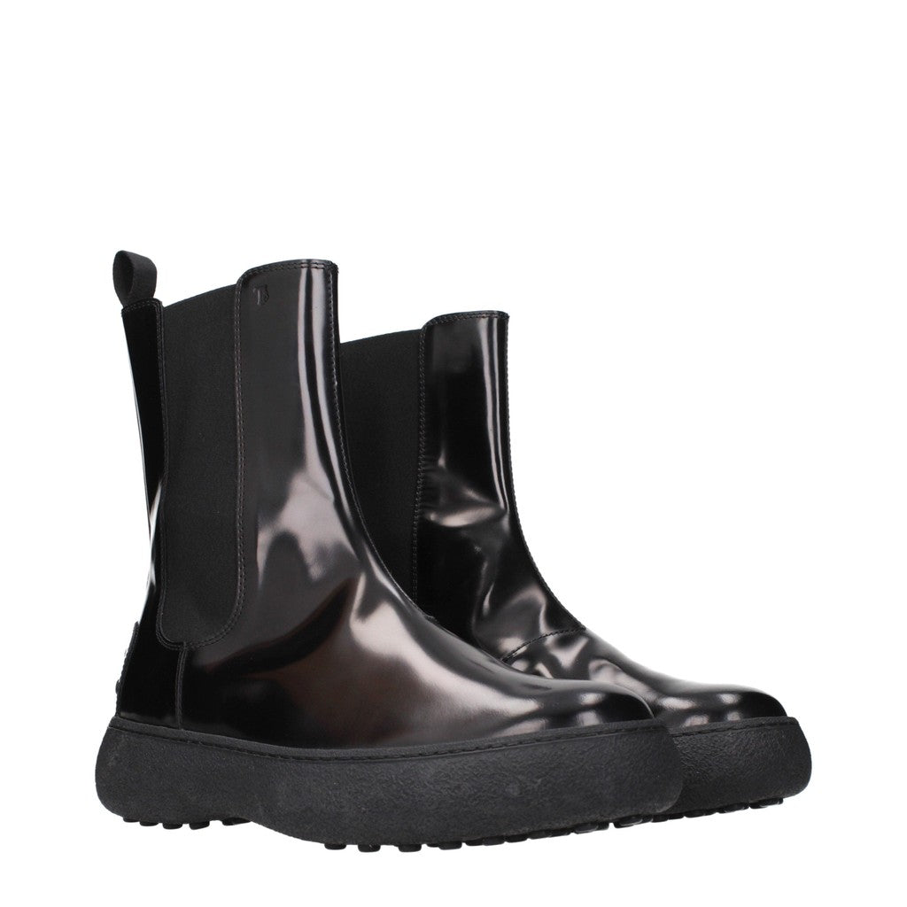 Tod's Glanzend leren chelsea boots – Zwart