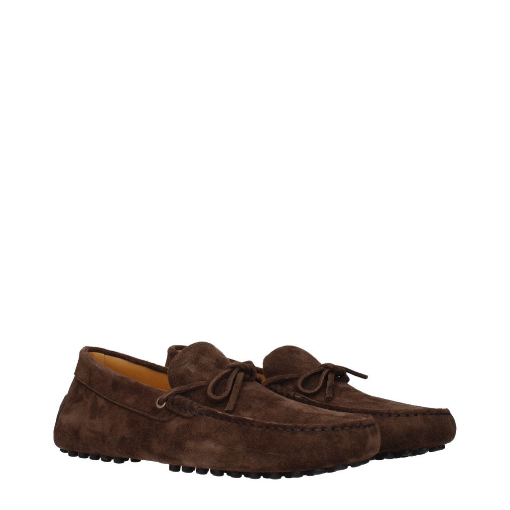 Tod's Gommino Suède mocassins met veters – Bruin