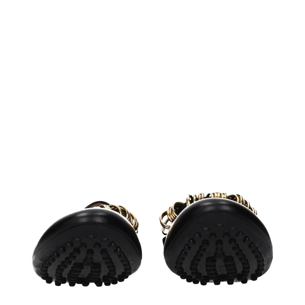 Tod's Leren ballerina's met ringdetail – Zwart