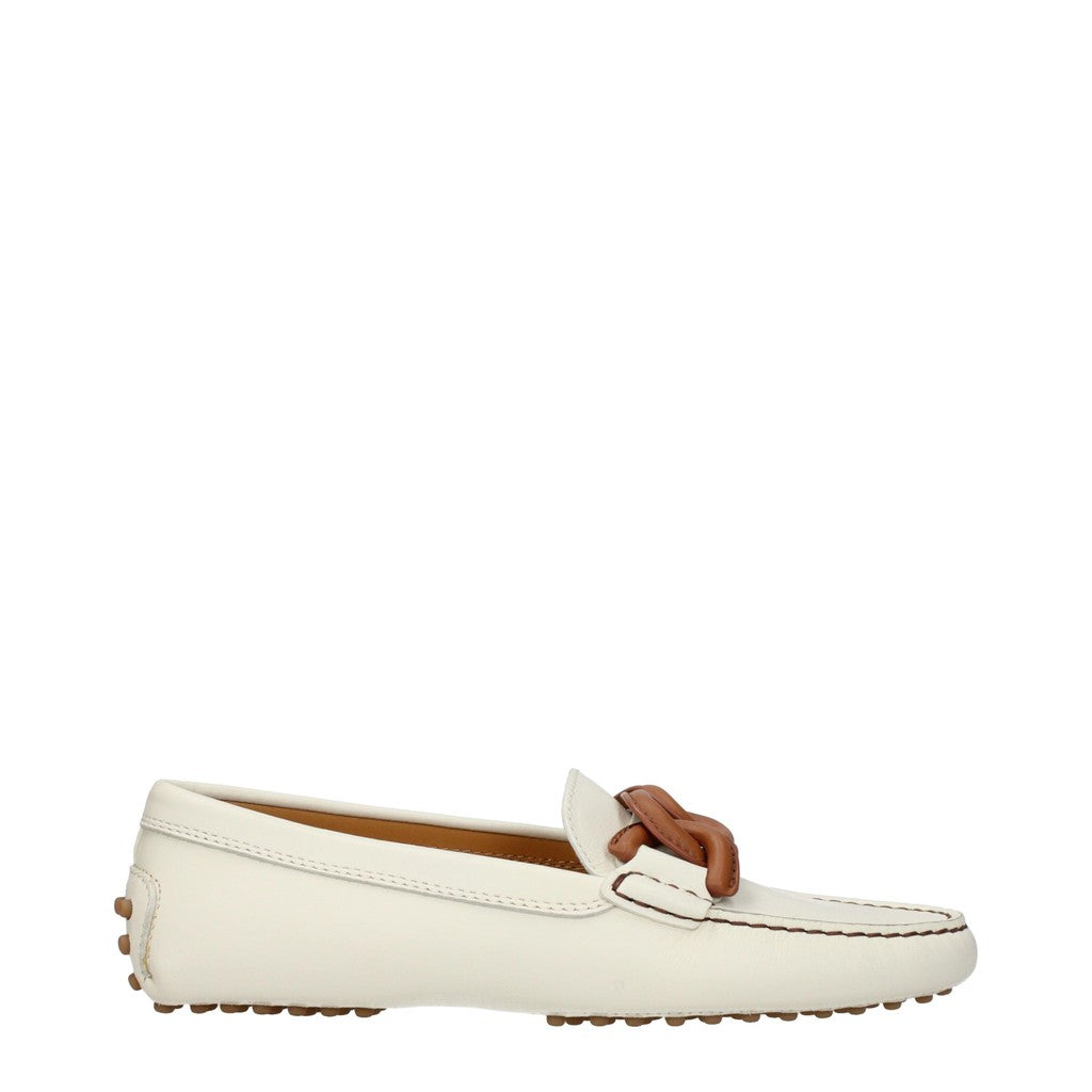 Tod's Leren mocassins met ketting – Wit