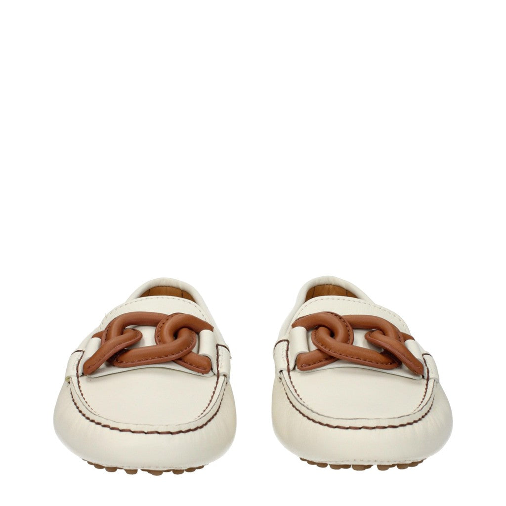 Tod's Leren mocassins met ketting – Wit
