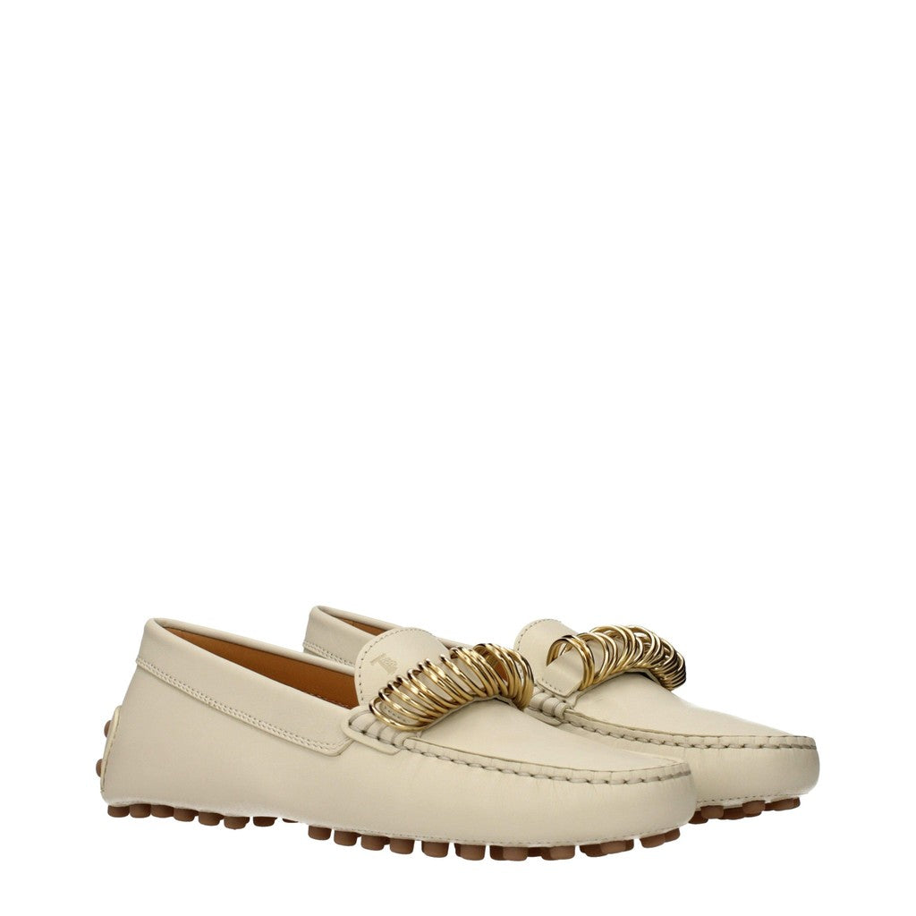 Tod's Leren mocassins met ringen – Beige