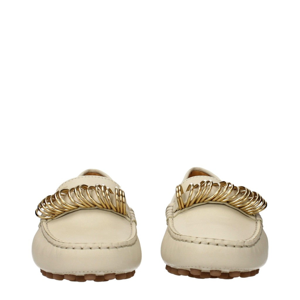Tod's Leren mocassins met ringen – Beige