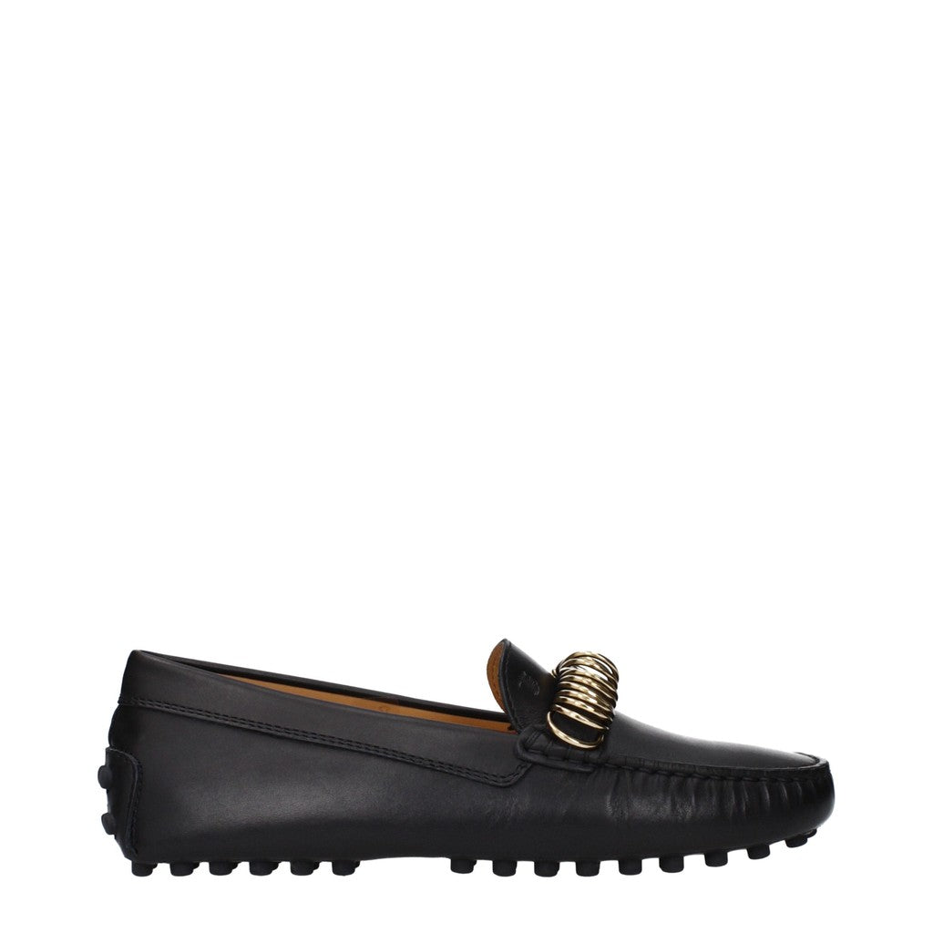 Tod's Leren mocassins met ringen – Zwart