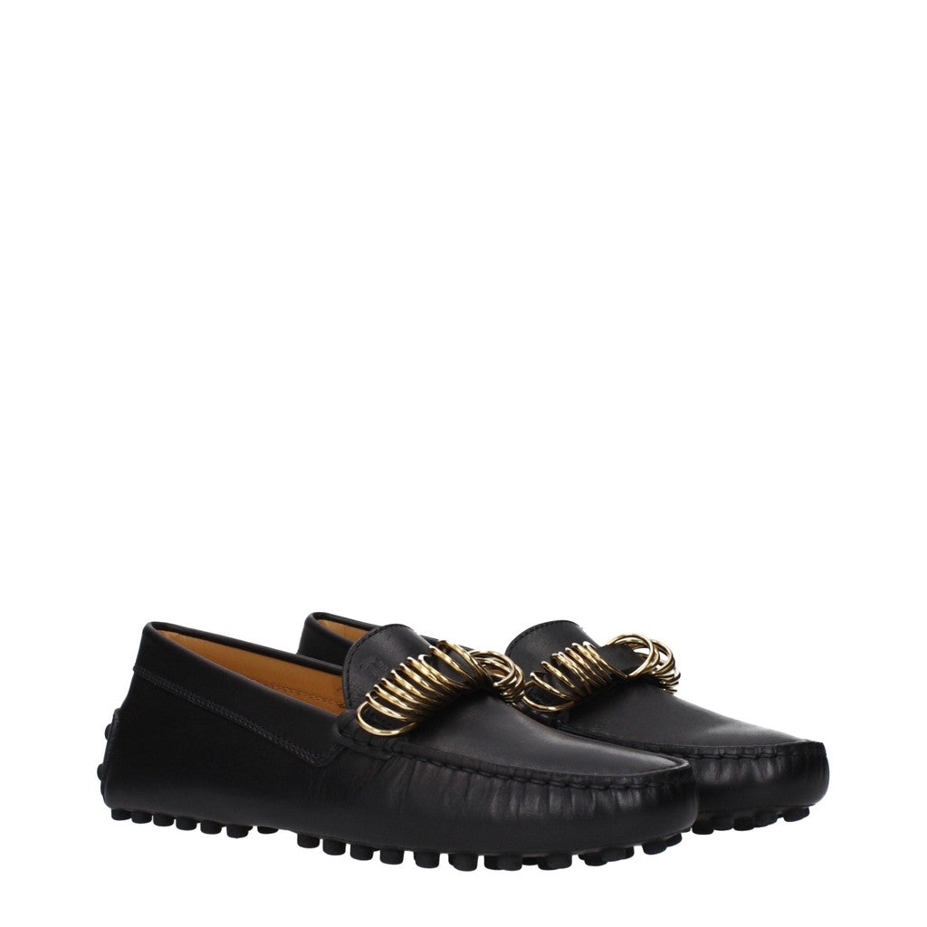 Tod's Leren mocassins met ringen – Zwart