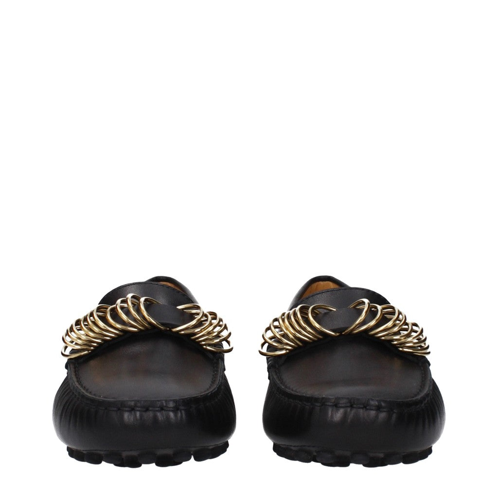 Tod's Leren mocassins met ringen – Zwart