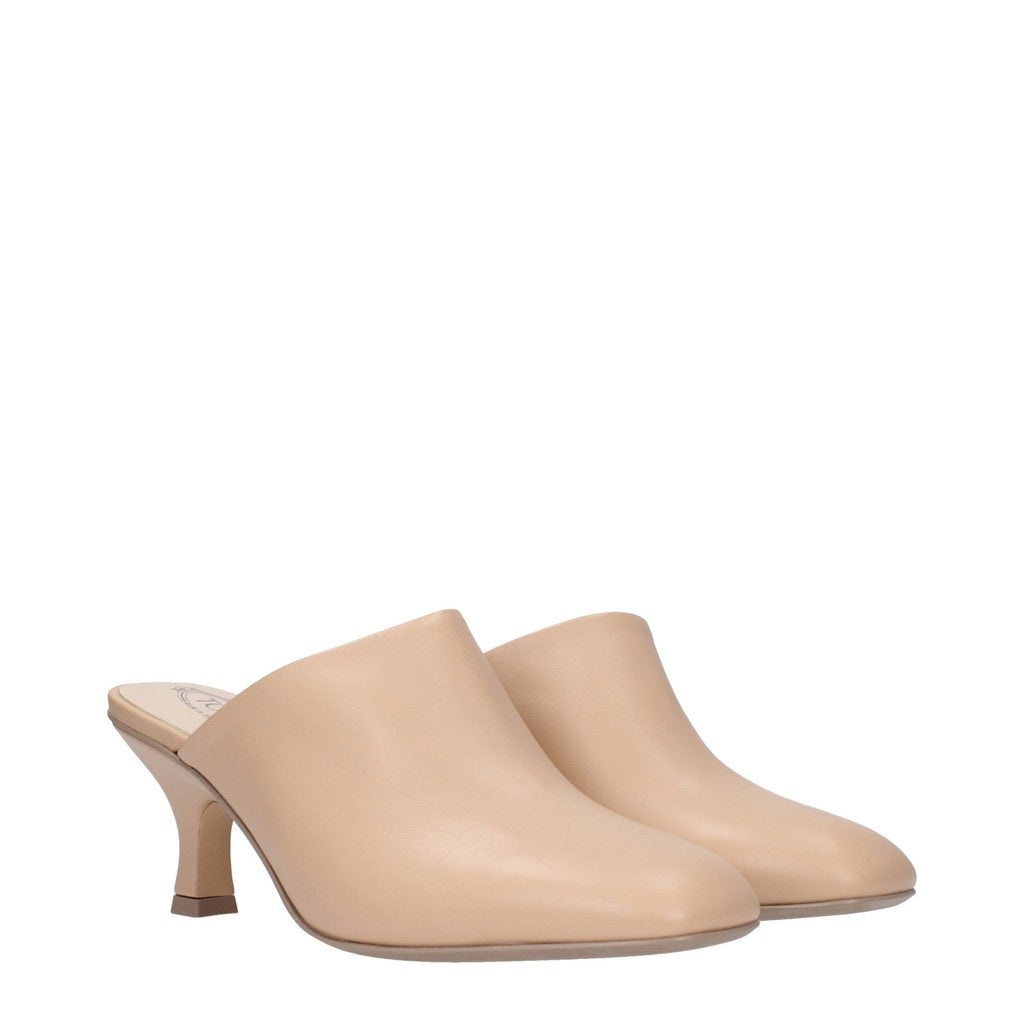 Tod's Leren muiltjes met hak – Beige