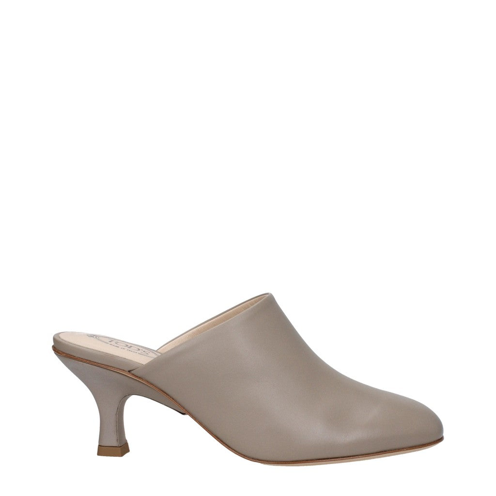 Tod's Leren muiltjes met hak – Grijs