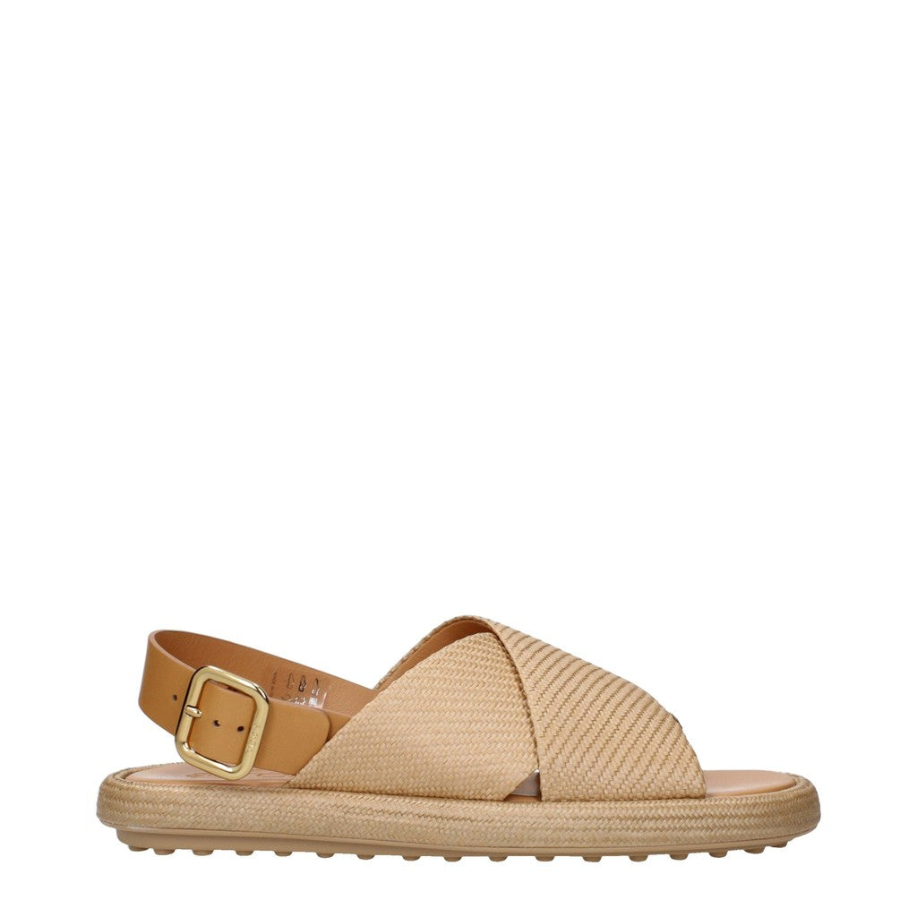 Tod's Raffia sandalen met gekruiste banden – Beige