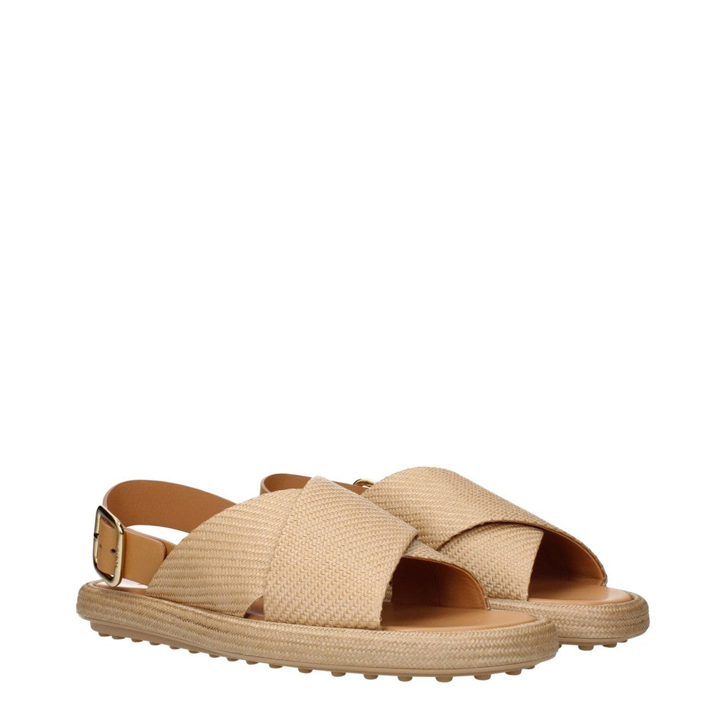 Tod's Raffia sandalen met gekruiste banden – Beige