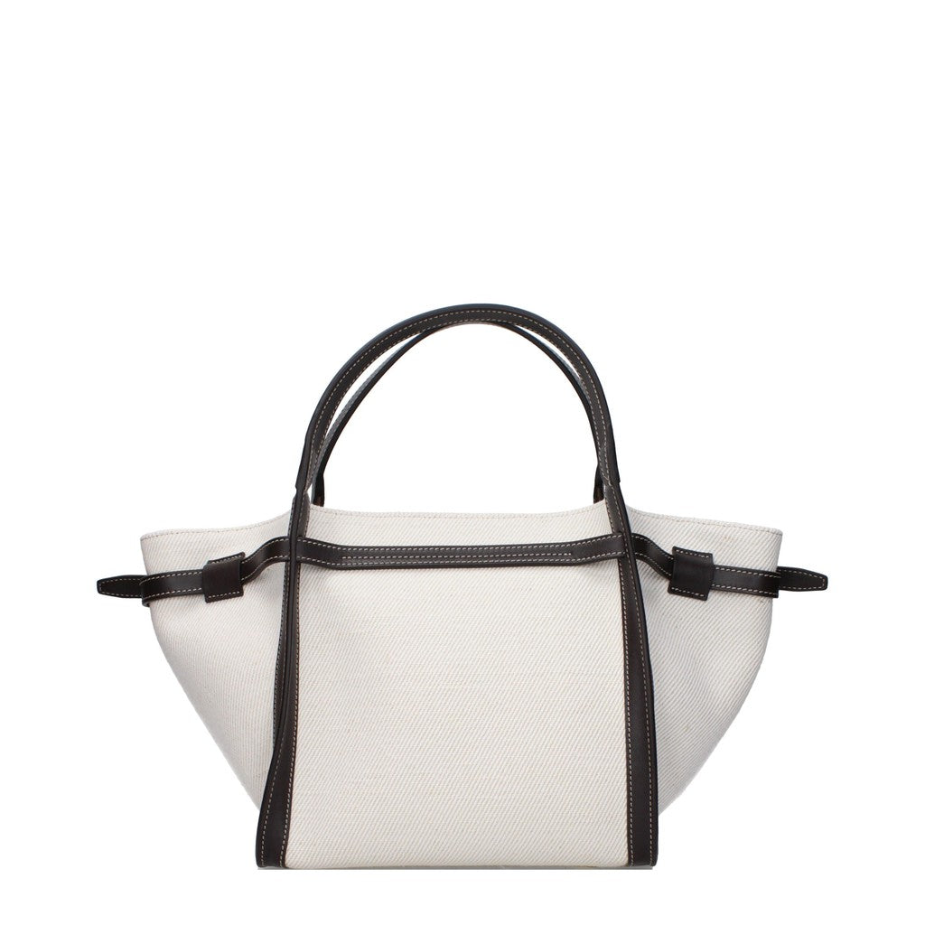 Tod's Tim Small Schoudertas van stof en leer – Wit