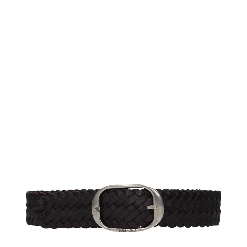 Tom Ford Gevlochten suède riem – Bruin