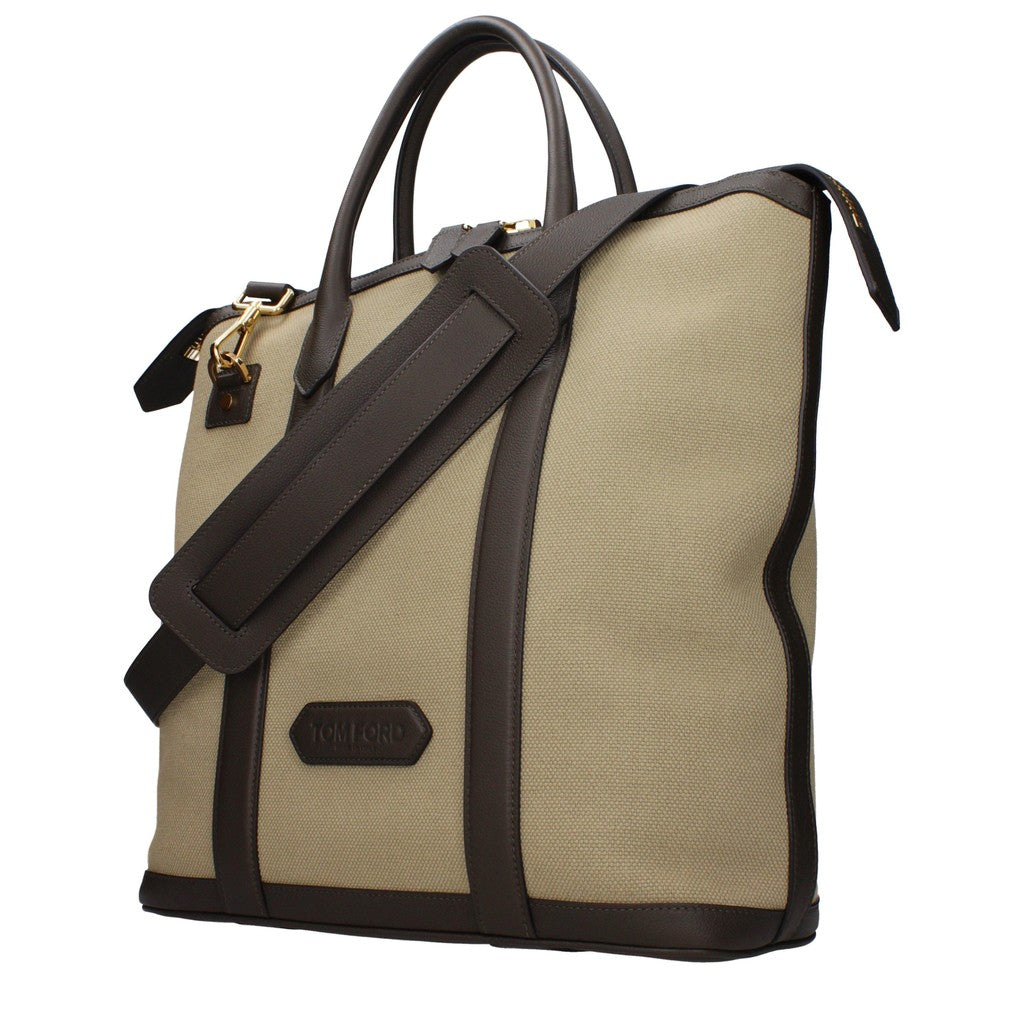 Tom Ford Handtas van stof en leer – Beige