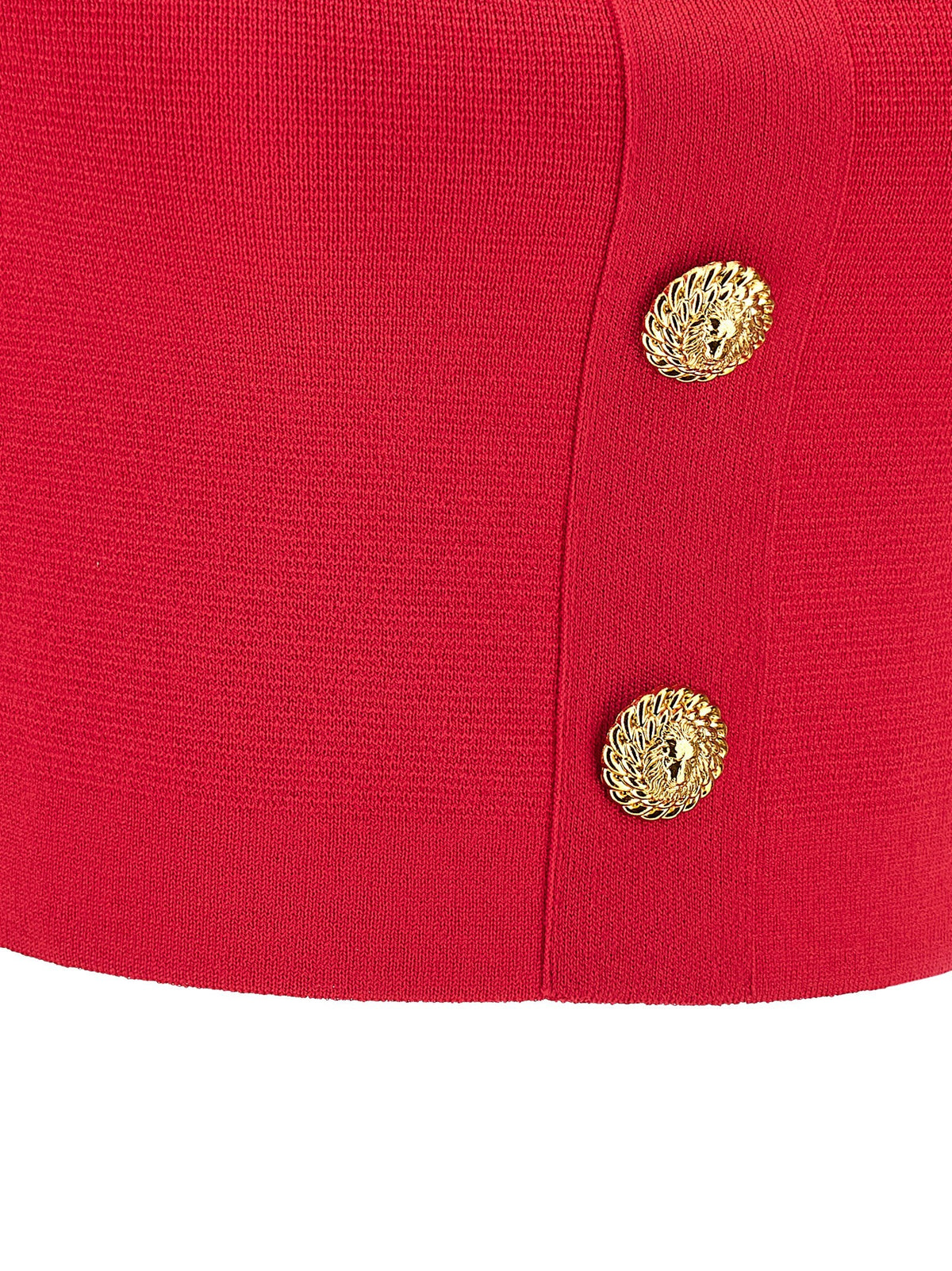 Balmain Top met 3 Knopen – Rood