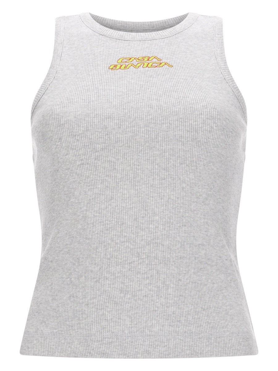 Casablanca Top met logo – Grijs