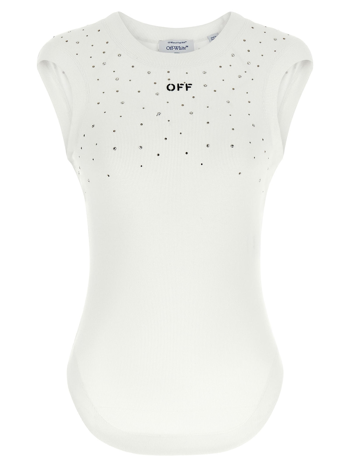 Off-White Top met Swarovski-applicatie – Wit