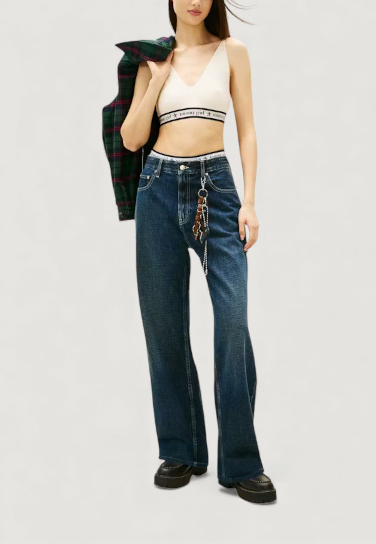 Tommy Hilfiger Mouwloze top met diepe V-hals – Wit