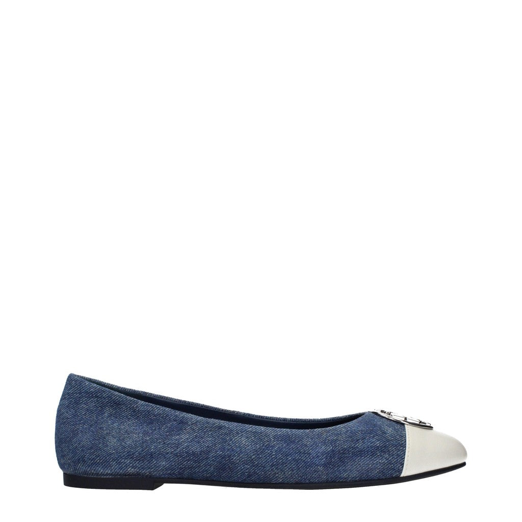 Tory Burch Ballerina's met contrasterende neus – Blauw / Wit