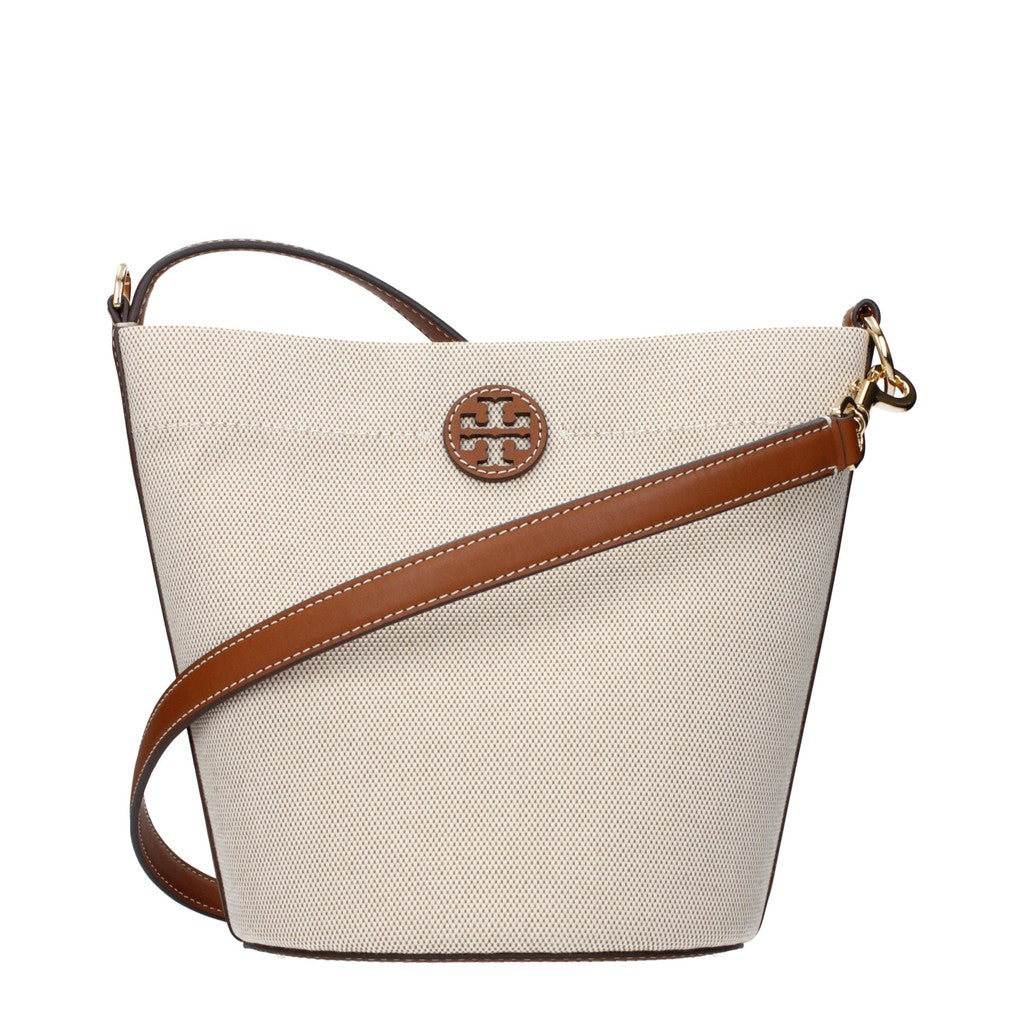 Tory Burch Crossbodytas van stof en leer – Beige