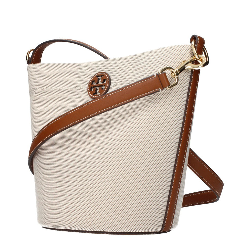 Tory Burch Crossbodytas van stof en leer – Beige