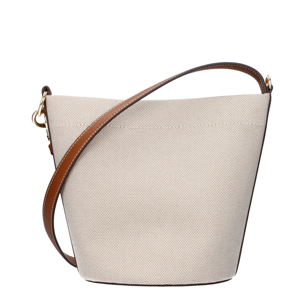Tory Burch Crossbodytas van stof en leer – Beige