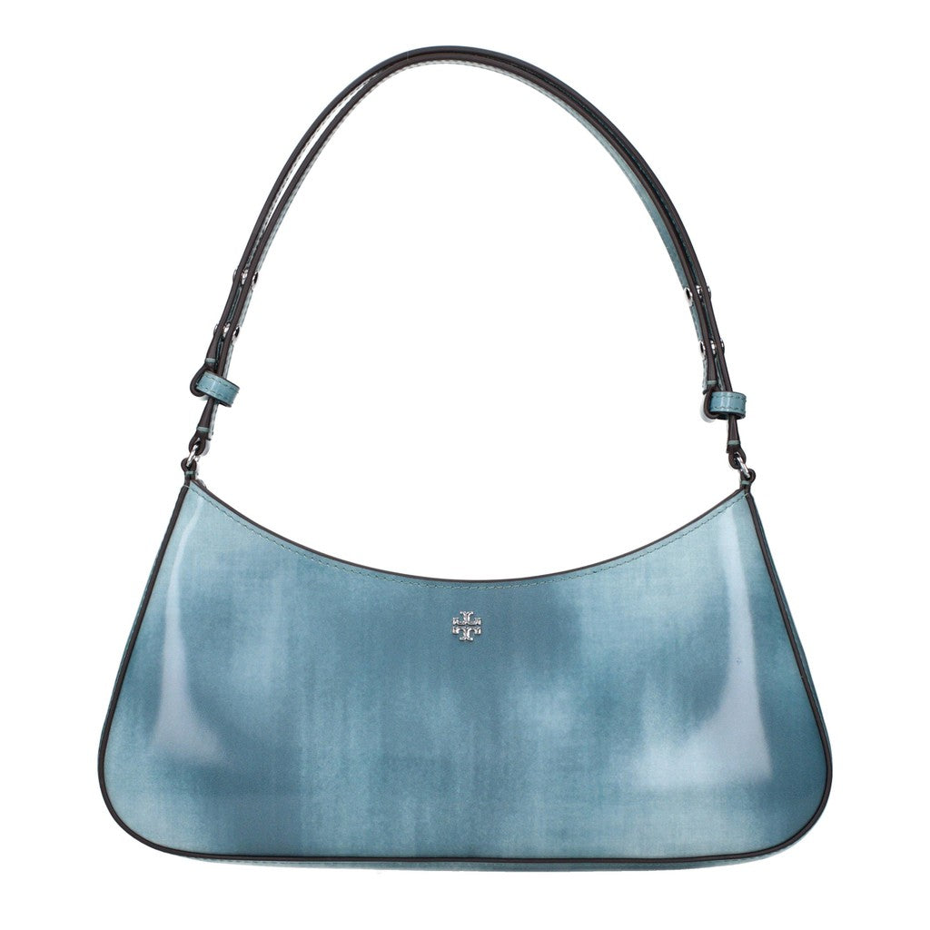 Tory Burch Hobo schoudertas met denimprint – Lichtblauw