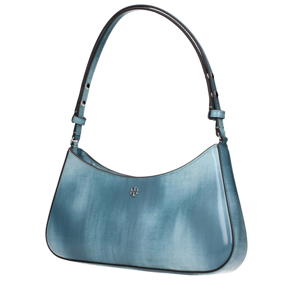Tory Burch Hobo schoudertas met denimprint – Lichtblauw