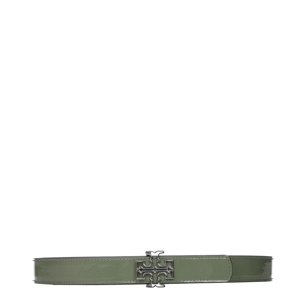 Tory Burch Lakleren riem met logogesp – Groen