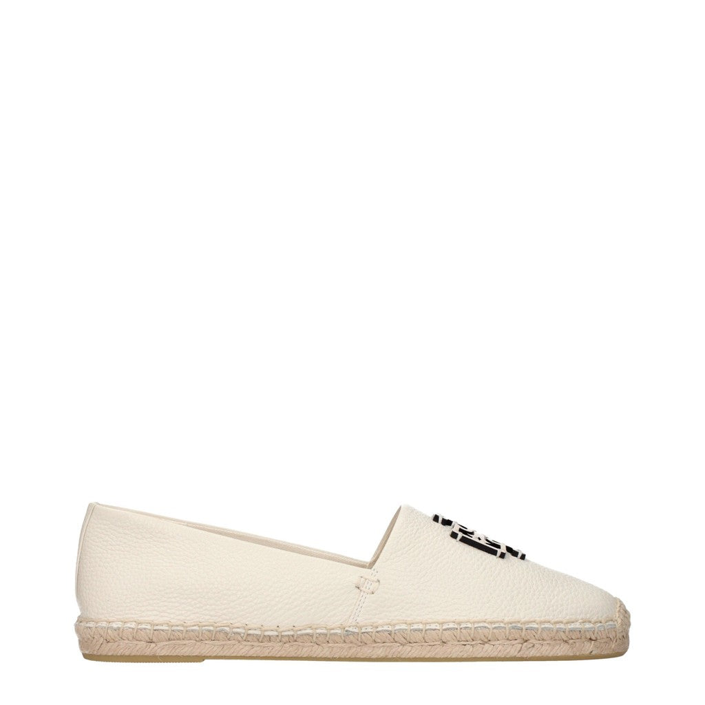 Tory Burch Leren espadrilles – Crème